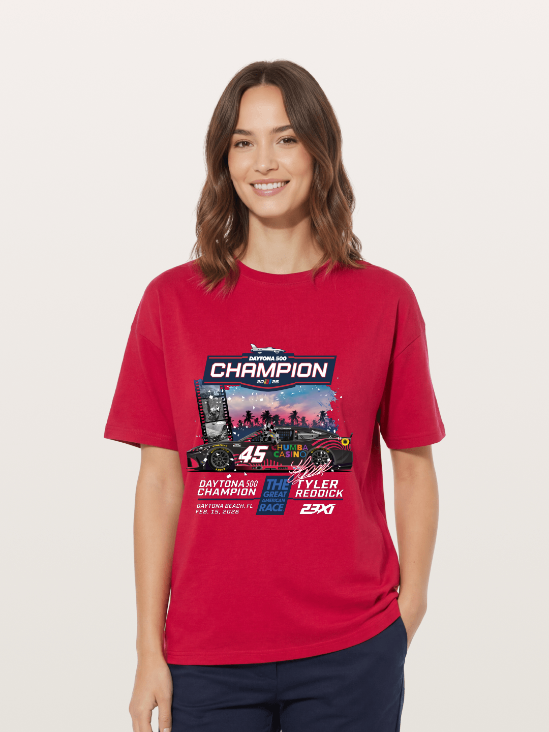 Tyler Reddick 45 Champion Car Art Gildan T-shirt