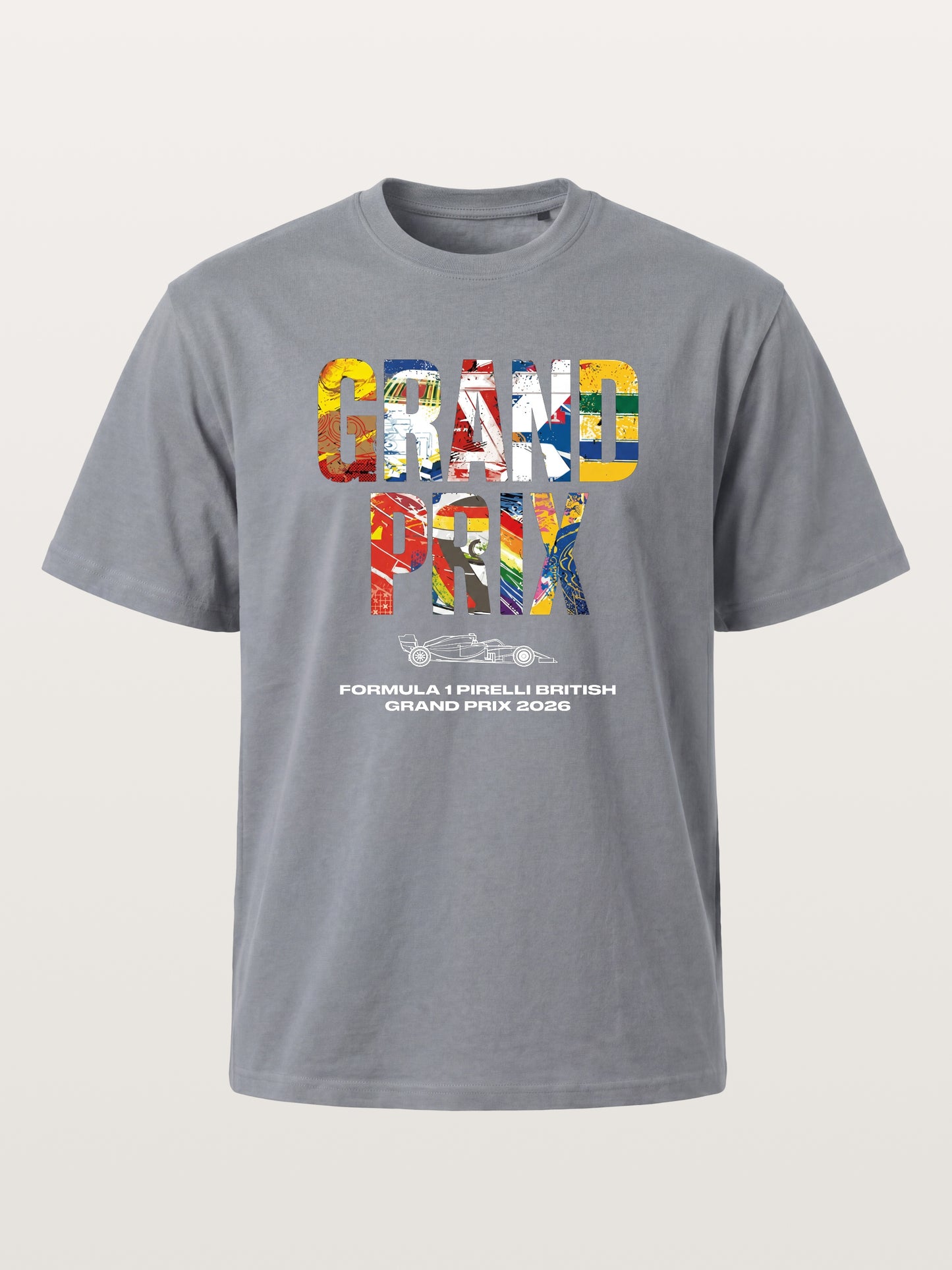 2026 British Grand Prix Multi-Flag Typography Gildan T-shirt