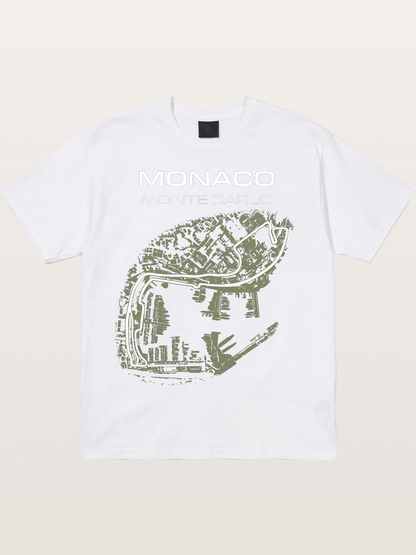 Monaco Grand Prix Vintage City Circuit Map Cotton T-shirt