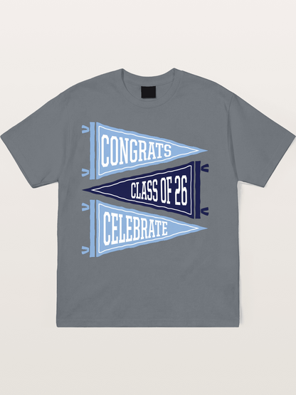 lass Of 26 Graduation Pennant Set Cotton T-shirt