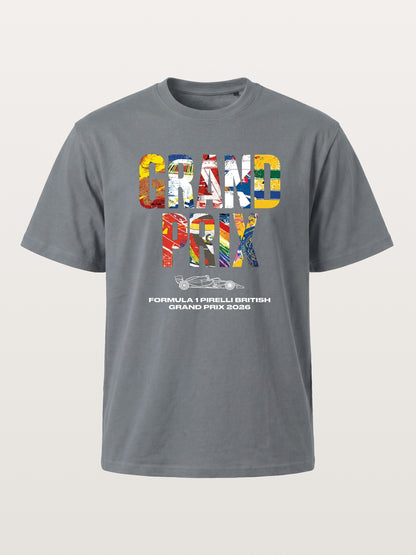2026 British Grand Prix Multi-Flag Typography Cotton T-shirt