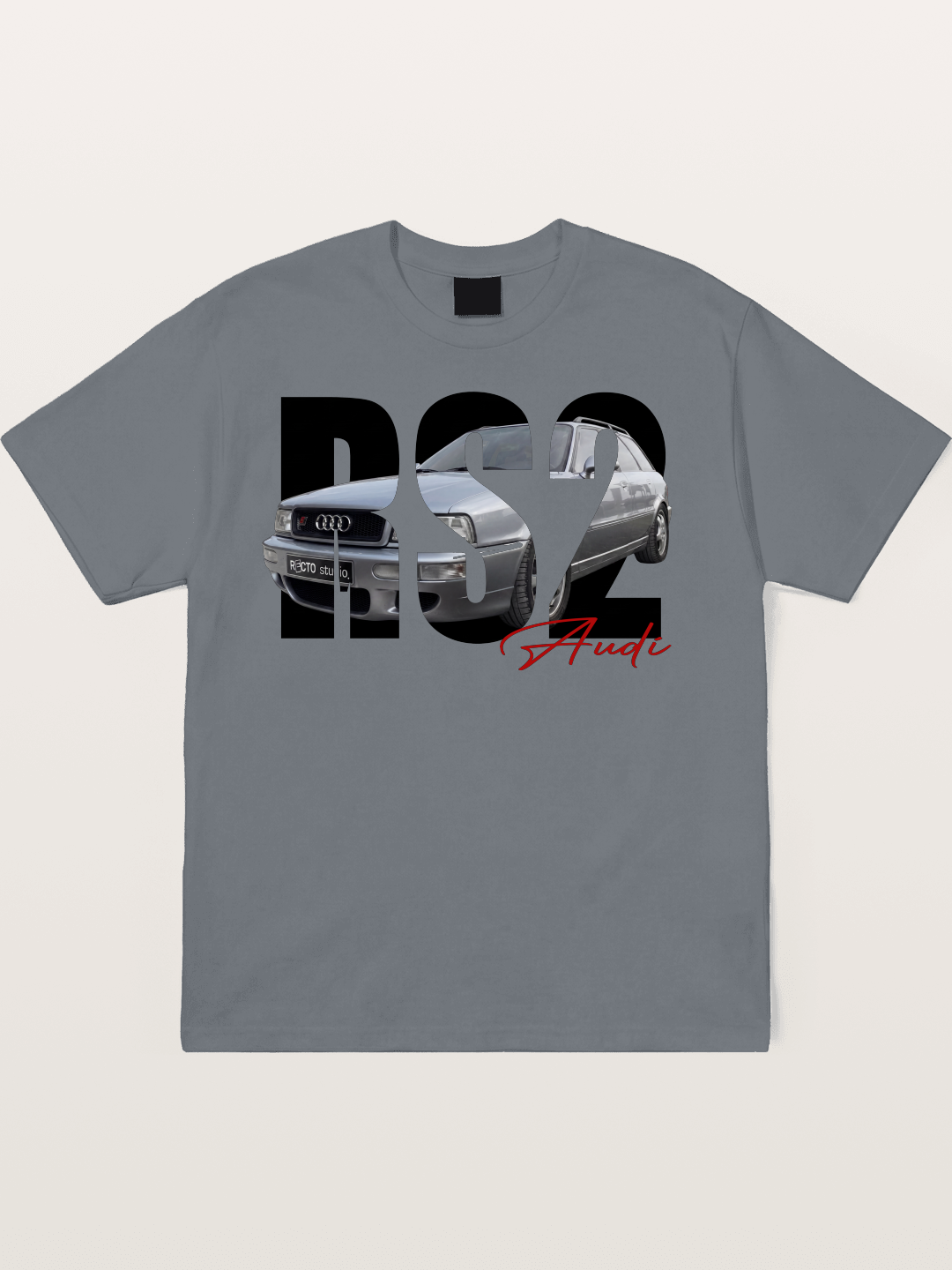 Audi RS2 Car Silhouette Cotton T-shirt