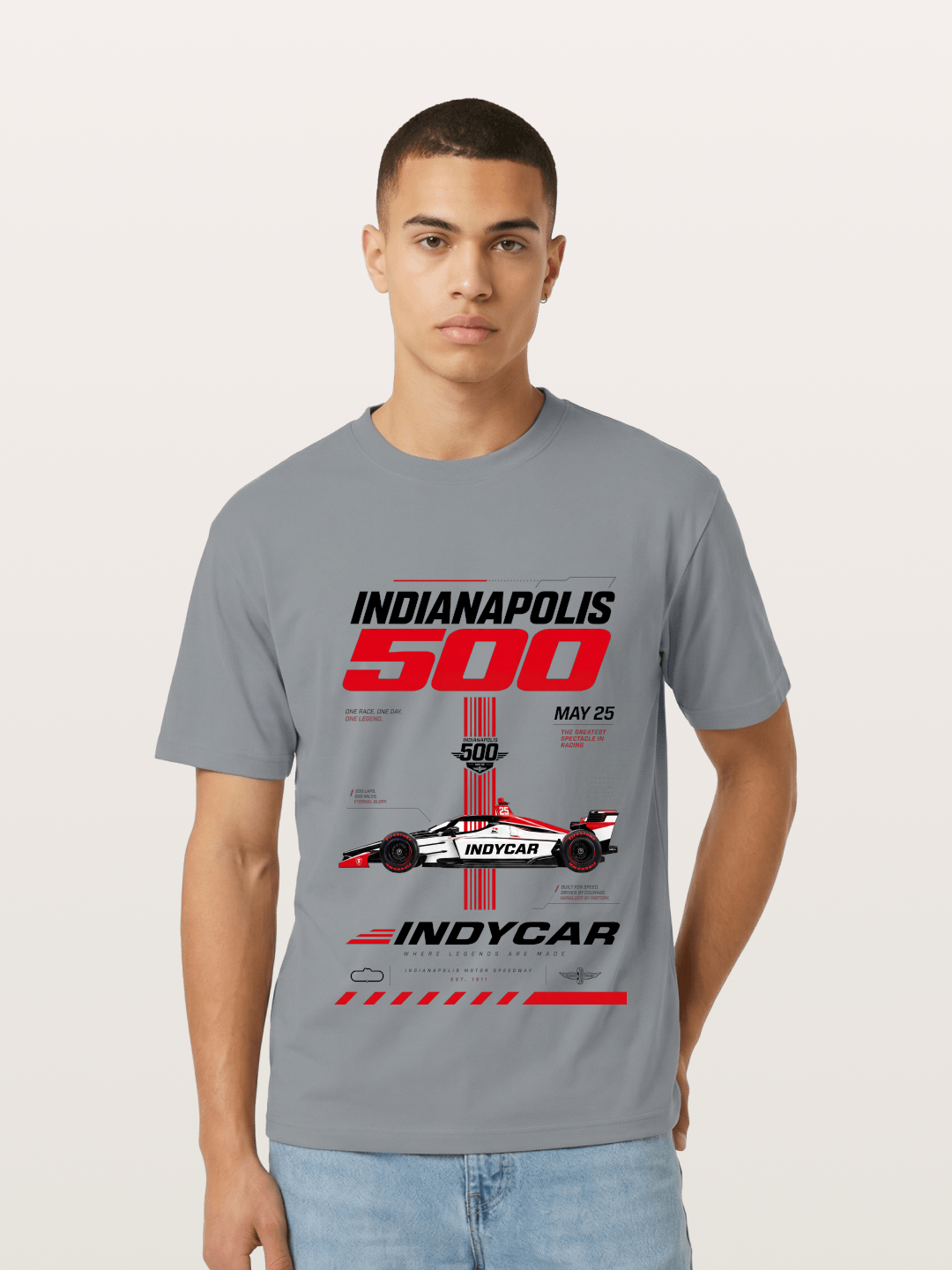 IndyCar Indianapolis 500 Poster Gildan T-shirt