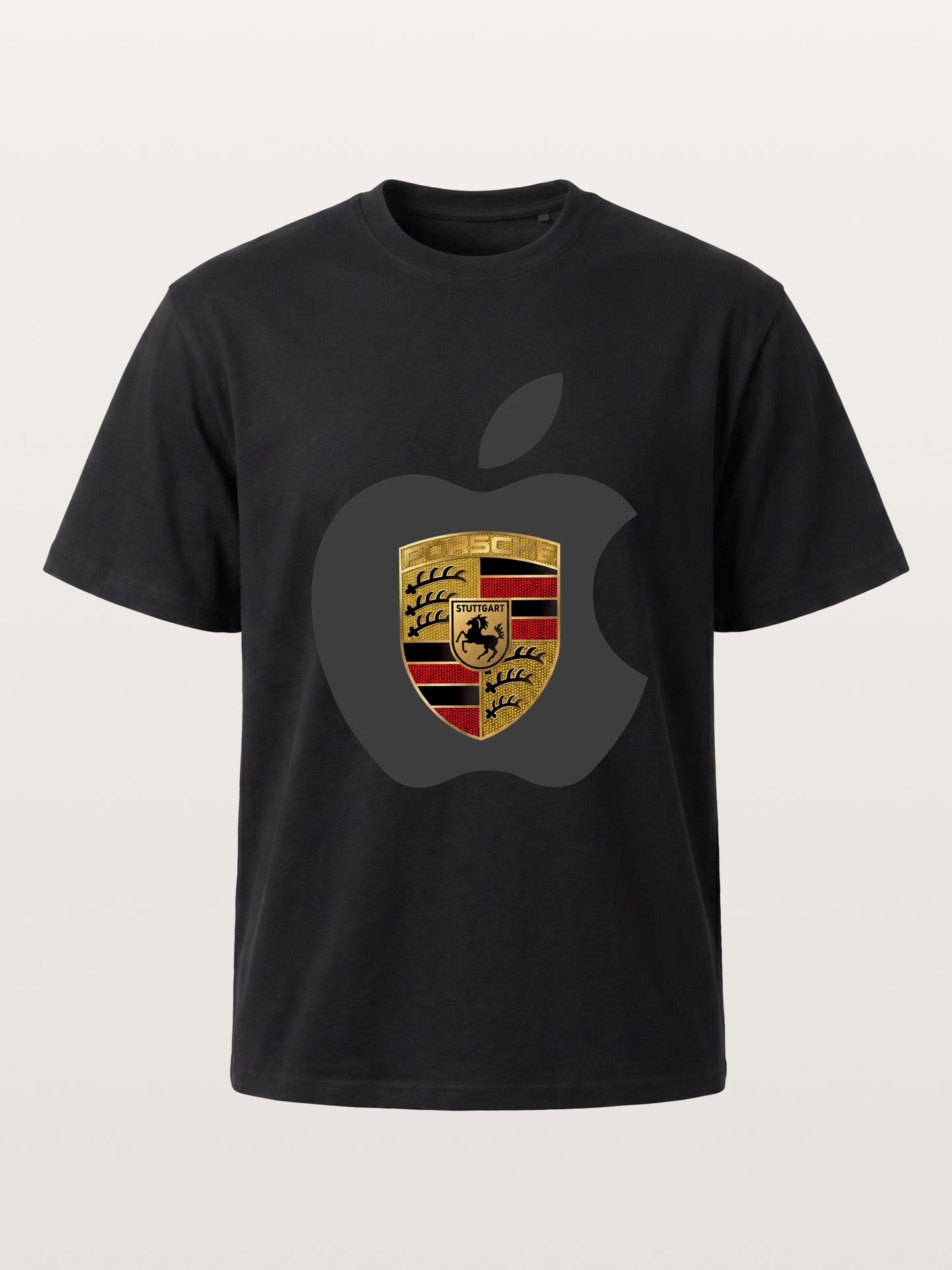 Porsche Crest Inside Apple Outline Gildan T-shirt
