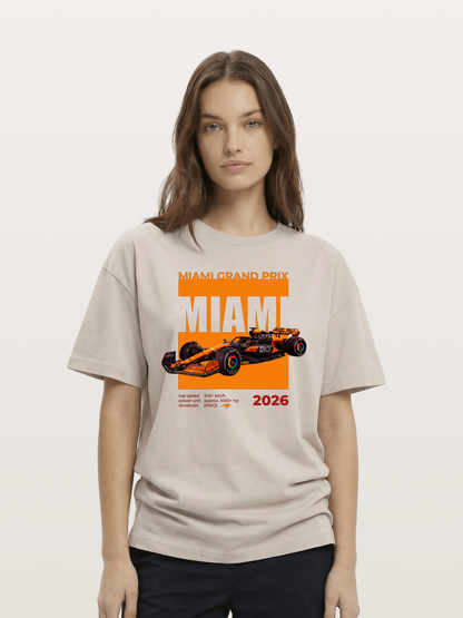 Miami GP Orange F1 Car Cotton T-shirt