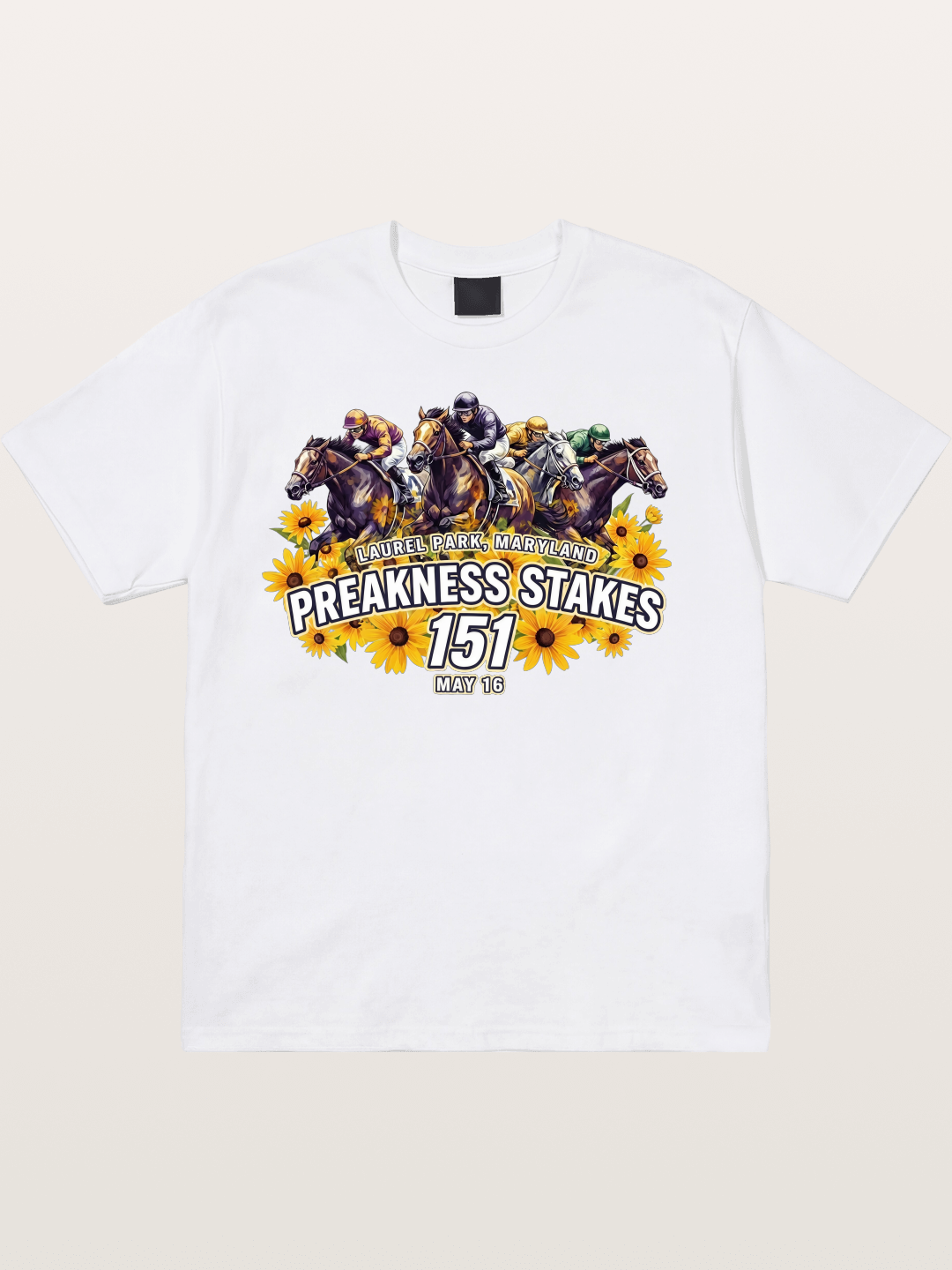 Preakness 151 Sunflower Racing Art Cotton T-shirt