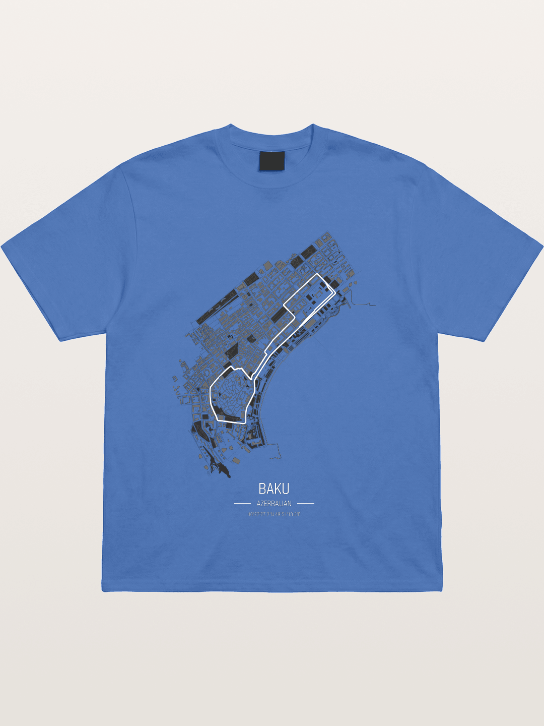 Baku City Circuit F1 Map Gildan T-shirt
