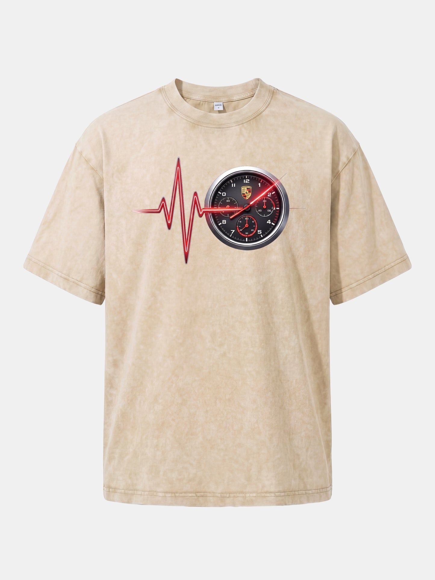 Heartbeat Line Porsche Dash Gauge Washed T-shirt