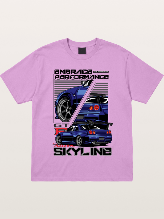 Nissan Skyline GT-R R34 Split View Gildan T-shirt
