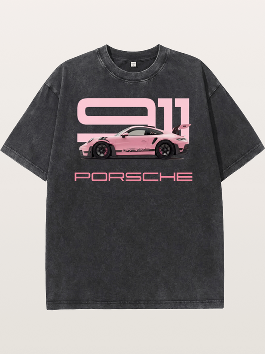 Pink 911 Washed T-shirt