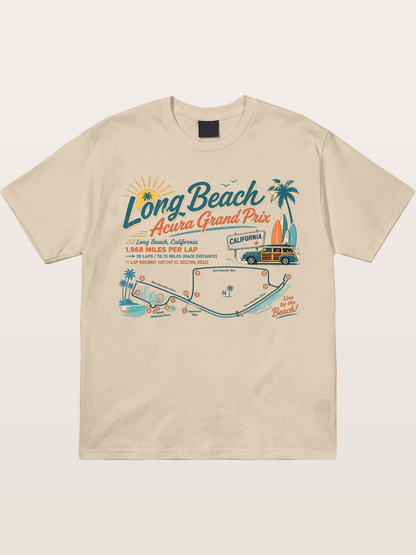 California Long Beach Race Poster Gildan T-shirt