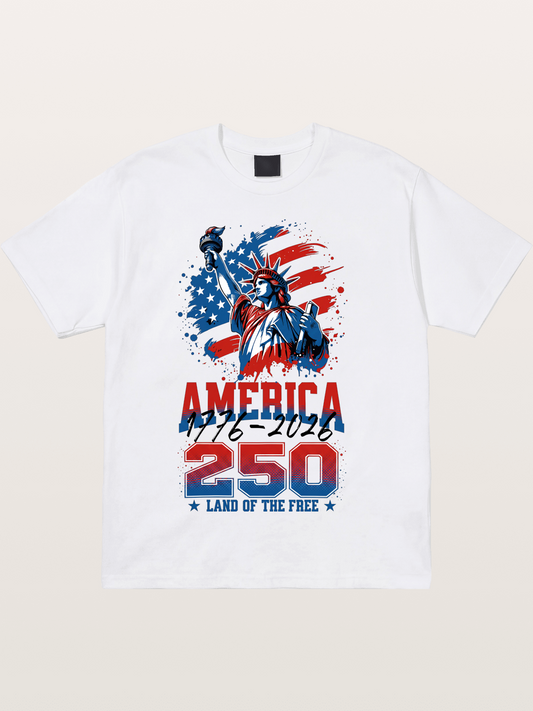 Liberty 250 Years Freedom Print Cotton T-shirt