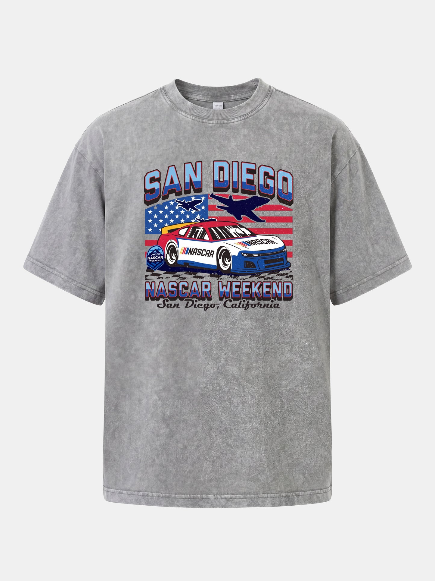 San Diego NASCAR Jet and Race Car Washed T-shirt