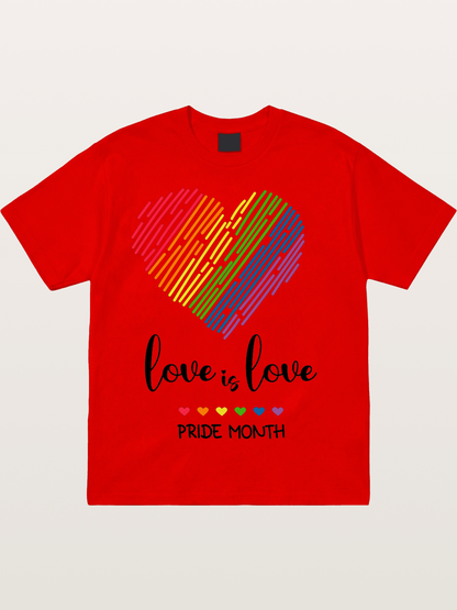 Pride Month Rainbow Heart Cotton T-shirt