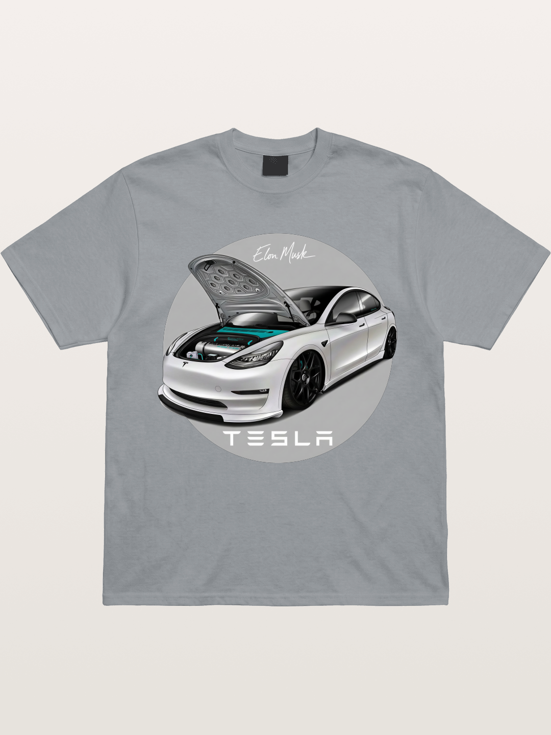 Tesla Model 3 Elon Musk Art Gildan T-shirt