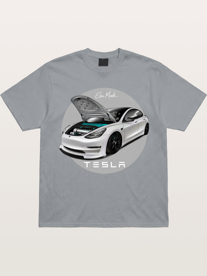 Tesla Model 3 Elon Musk Art Gildan T-shirt