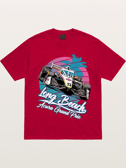 Retro Long Beach Race Graphic Gildan T-shirt