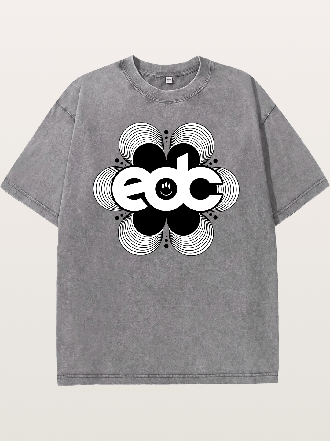 EDC Wavy Daisy Logo Design Washed T-shirt