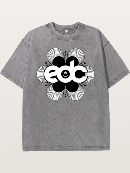 EDC Wavy Daisy Logo Design Washed T-shirt