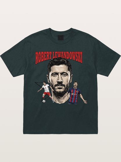 Robert Lewandowski Football Art Gildan T-shirt