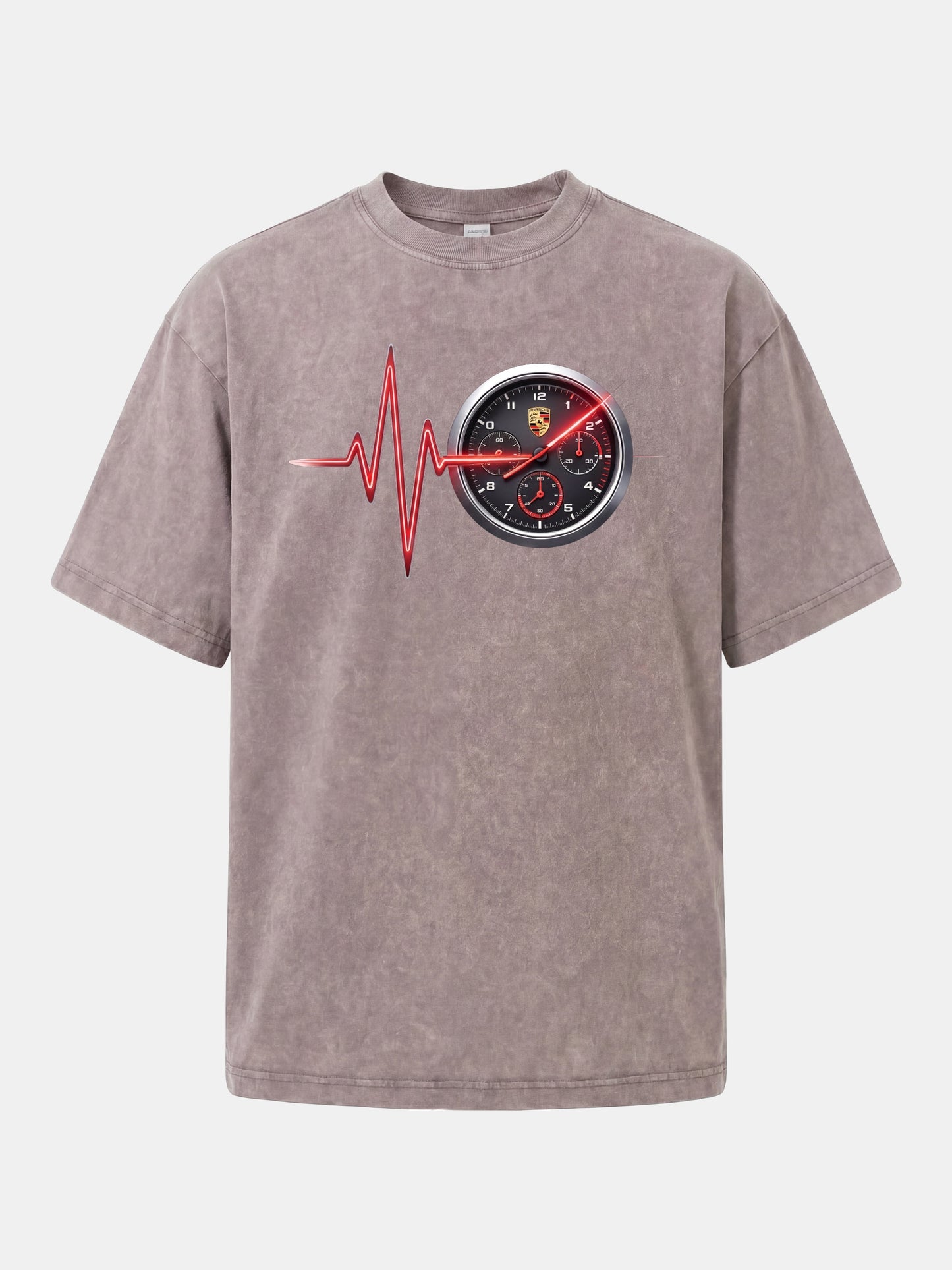 Heartbeat Line Porsche Dash Gauge Washed T-shirt