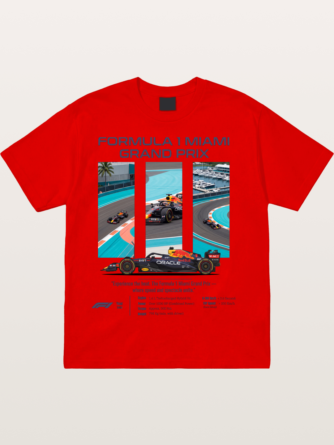 Miami Red Bull Race Art Cotton T-shirt