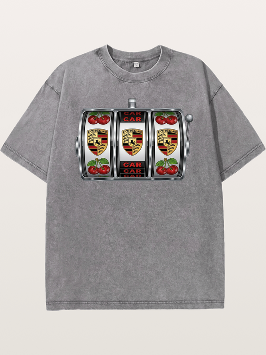 Porsche Slot Machine Art Print Washed T-shirt