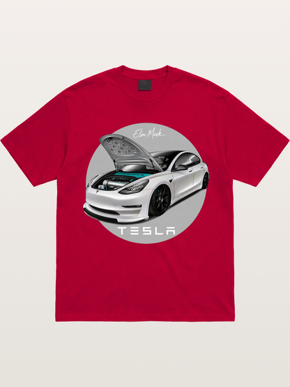 Tesla Model 3 Elon Musk Art Gildan T-shirt