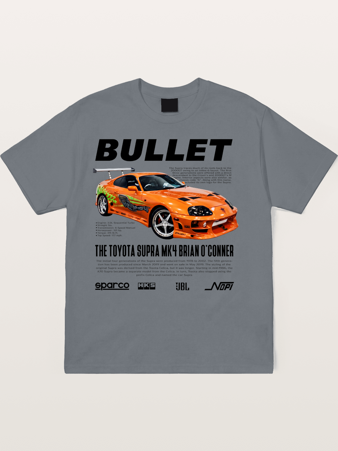 Toyota Supra Fast Furious Print Cotton T-shirt