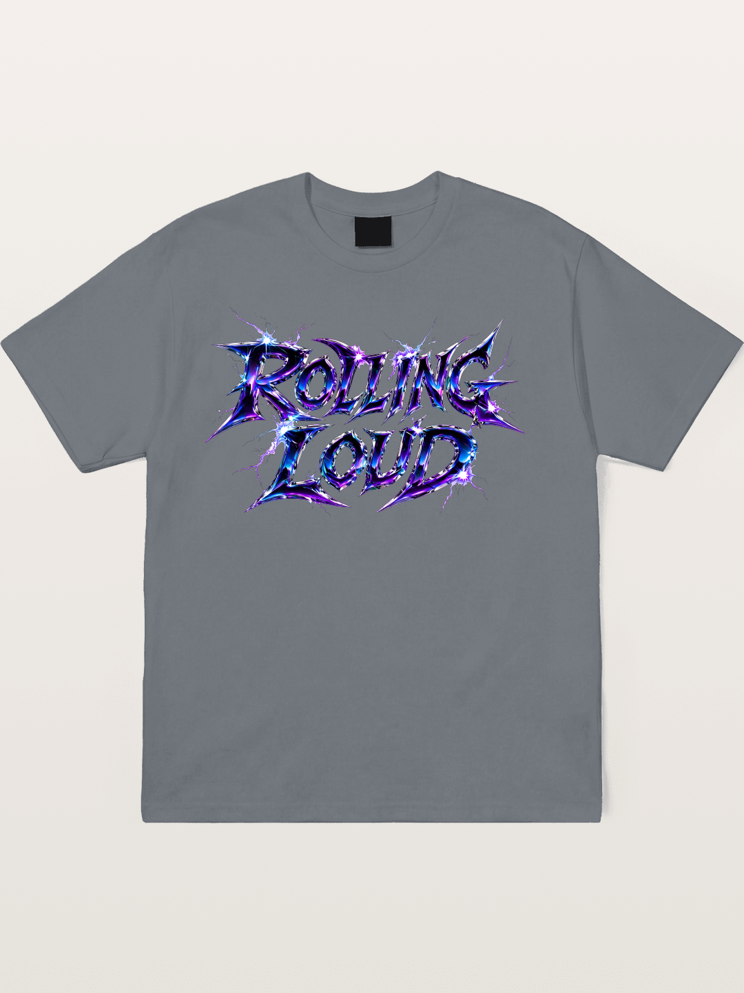 Rolling Loud Blue Lightning Font Cotton T-shirt