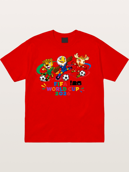 2026 World Cup Mascots Art Cotton T-shirt