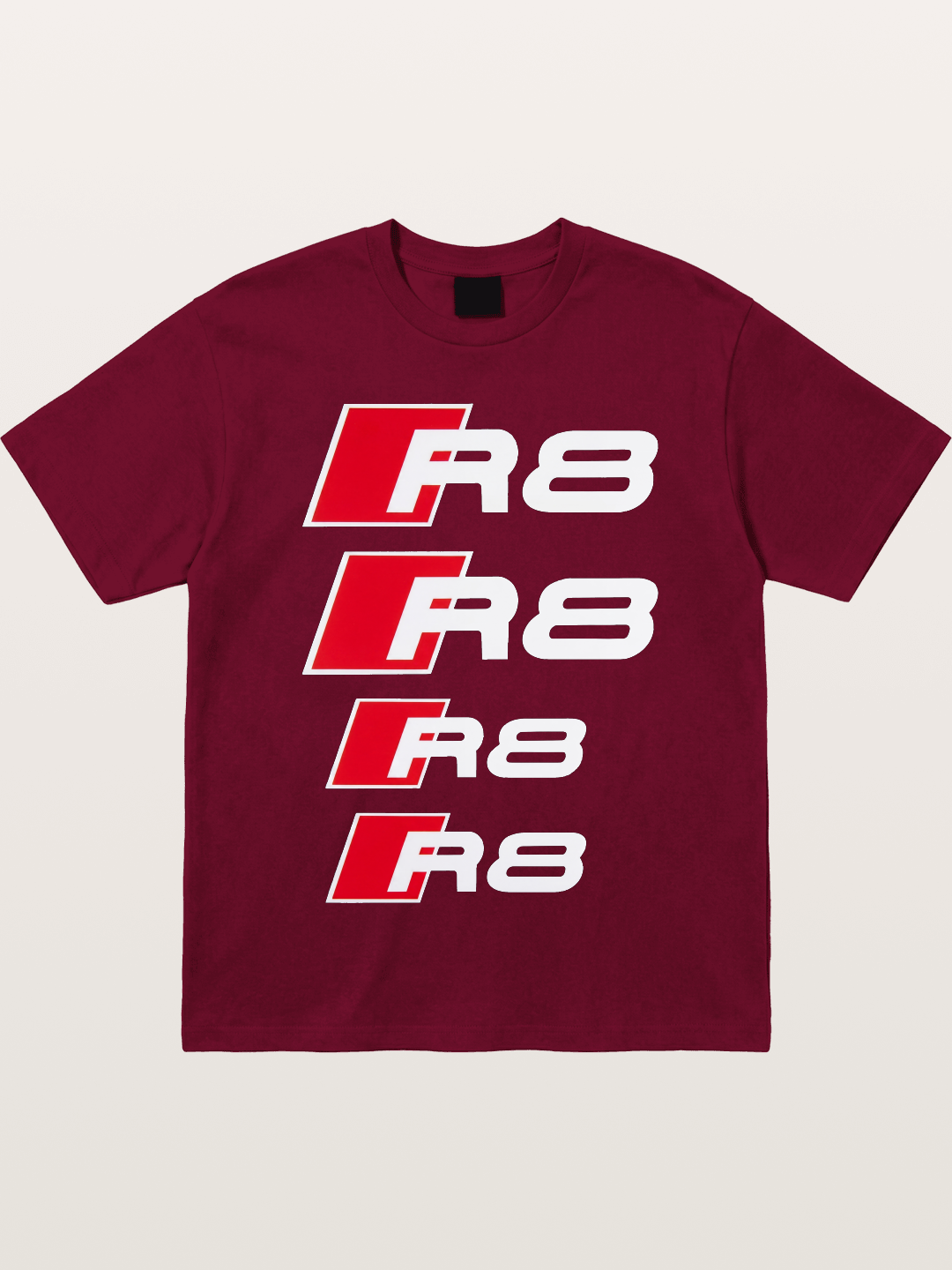 Audi R8 Red Repeated Text Gildan T-shirt