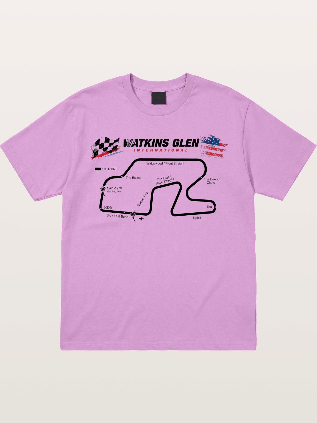 Watkins Glen Road Course Map Art Gildan T-shirt