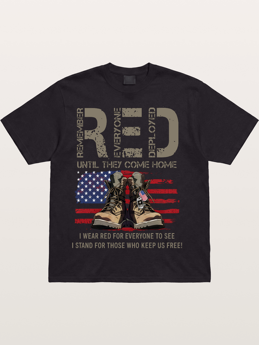 I Wear Red for Those Who Keep Us Free Cotton T-shirt