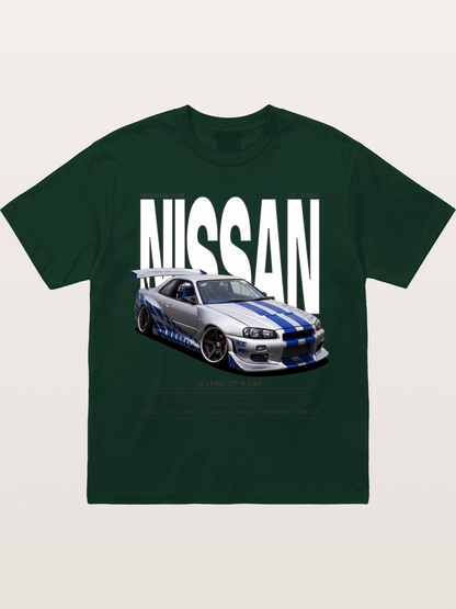 Nissan Skyline GT-R R34 Poster Gildan T-shirt