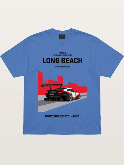 Long Beach Race Porsche Poster Gildan T-shirt