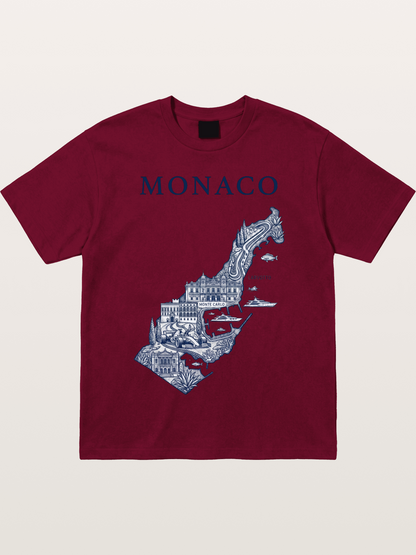 Monaco National Map Circuit Illustration Gildan T-shirt