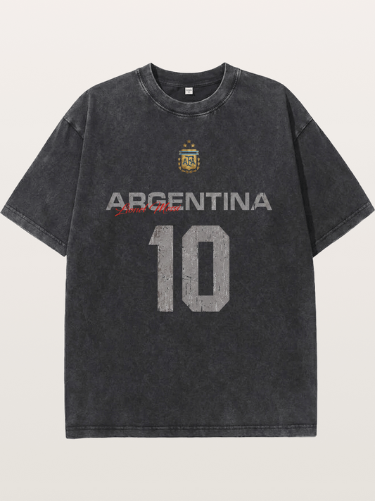 Argentina Messi 10 Retro Washed T-shirt