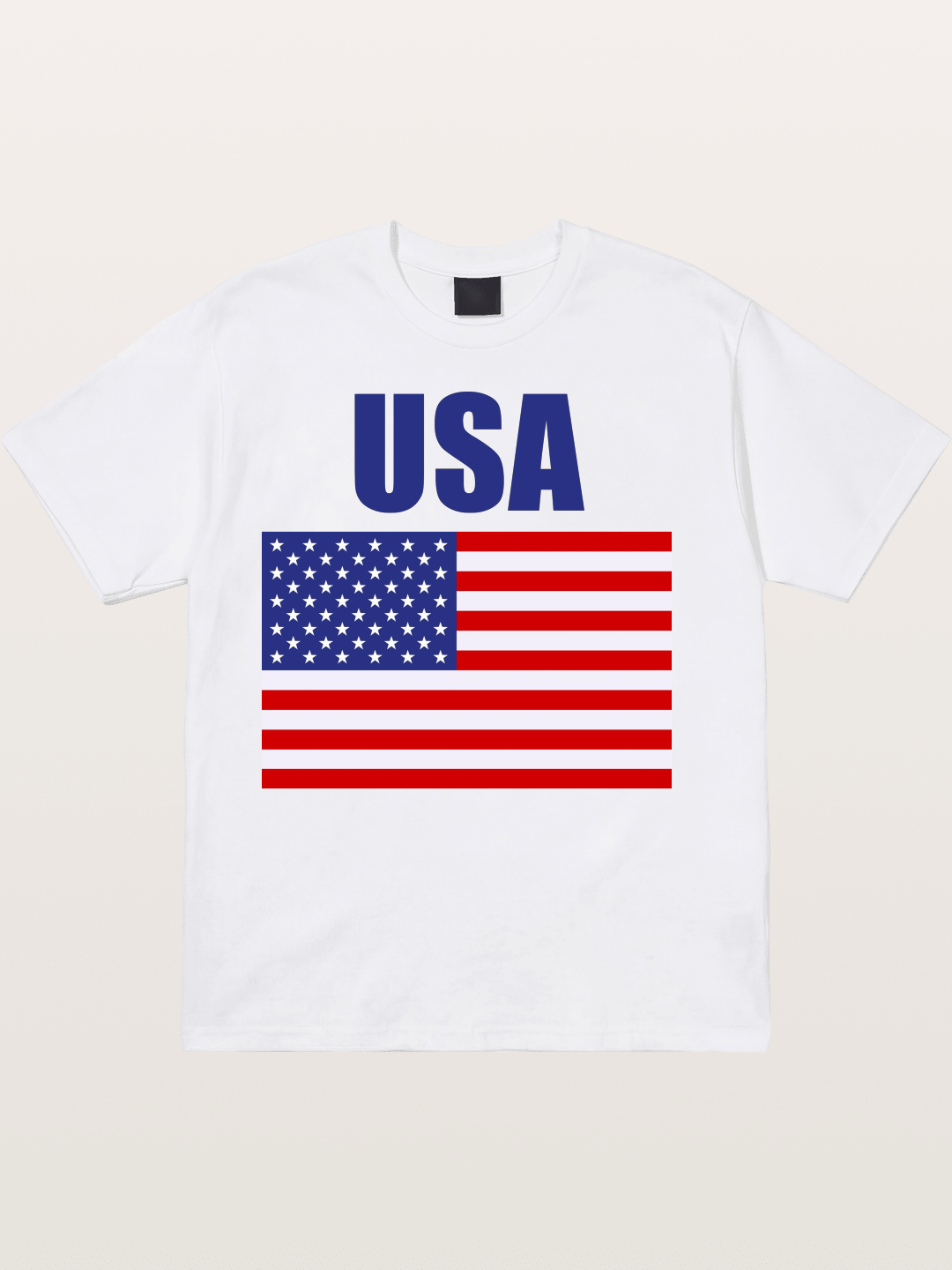 Simple USA American Flag Cotton T-shirt