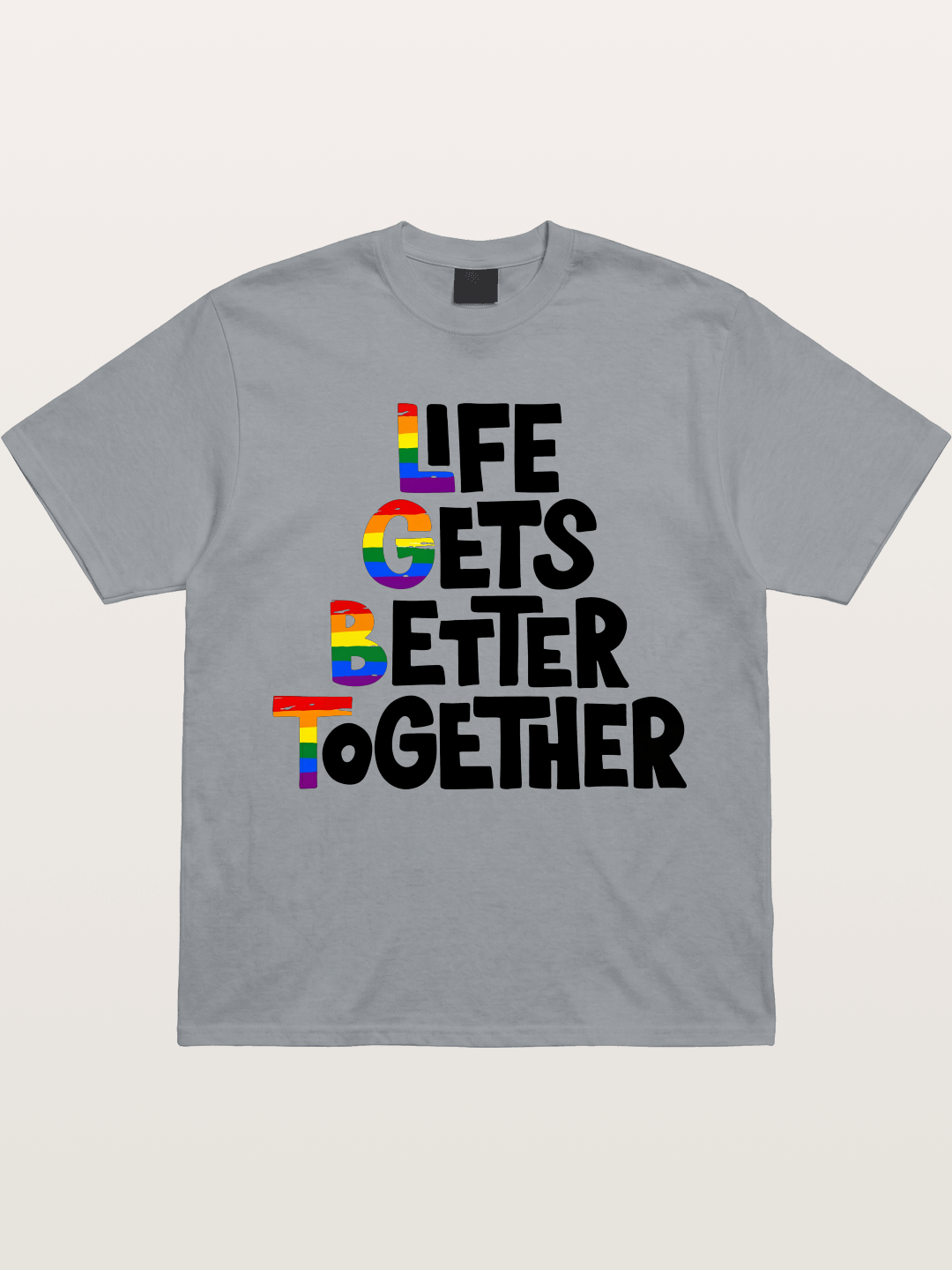 Together Pride Rainbow Quote Art Gildan T-shirt