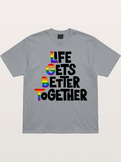 Together Pride Rainbow Quote Art Gildan T-shirt