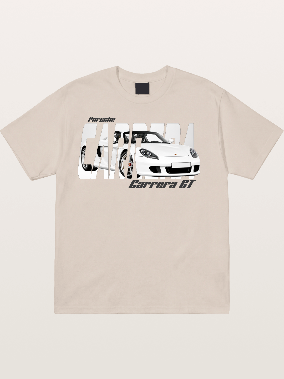 Porsche Carrera GT White Sticker Cotton T-shirt