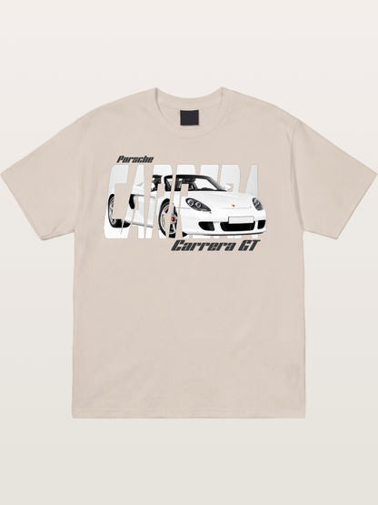 Porsche Carrera GT White Sticker Cotton T-shirt