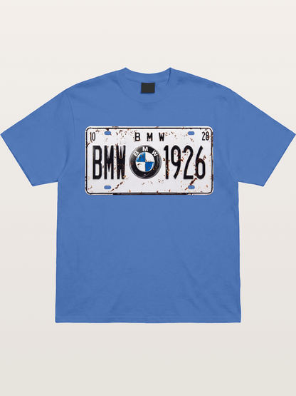 Vintage BMW License Plate Decor Gildan T-shirt