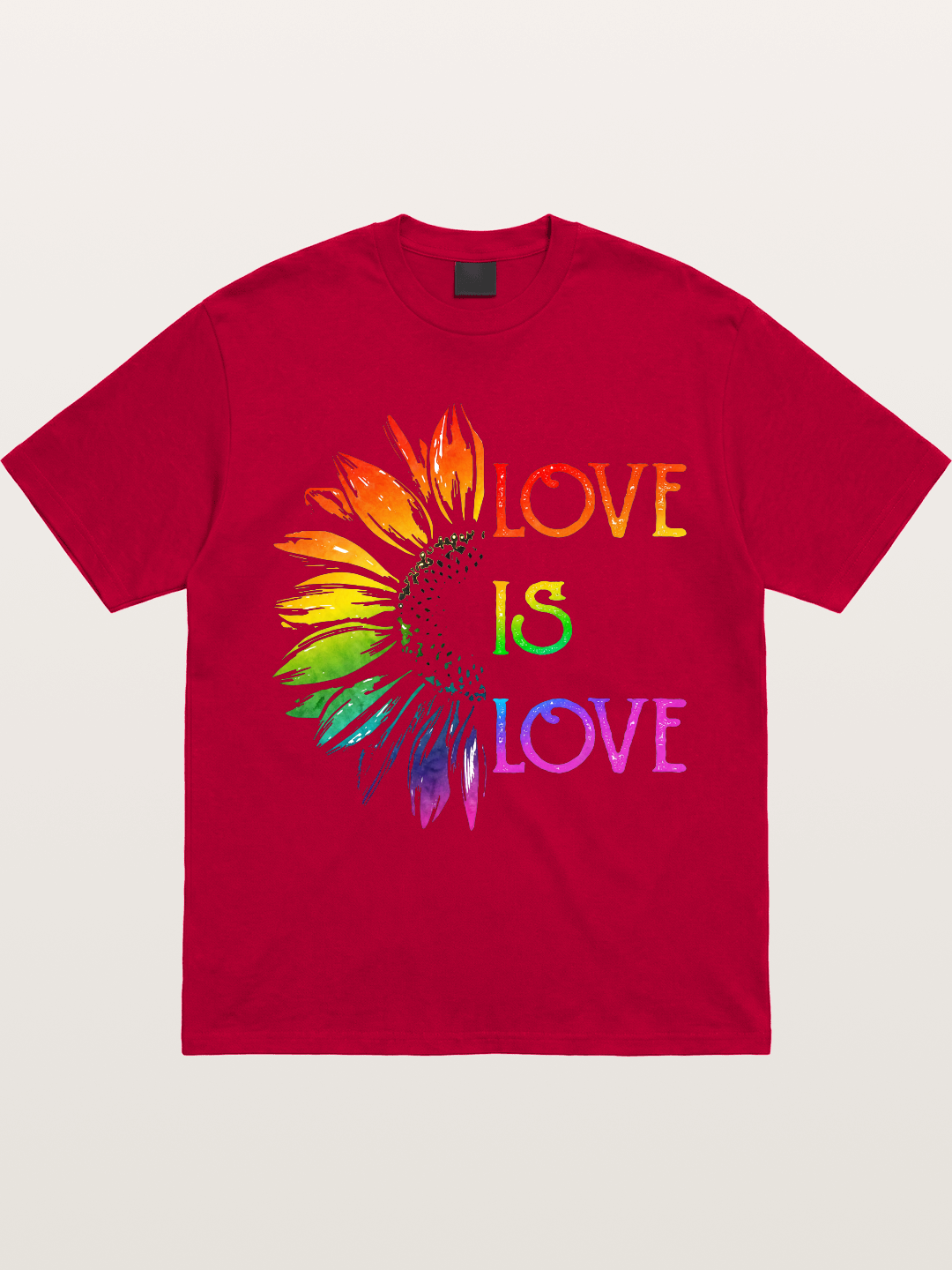 Rainbow Sunflower Love Print Gildan T-shirt
