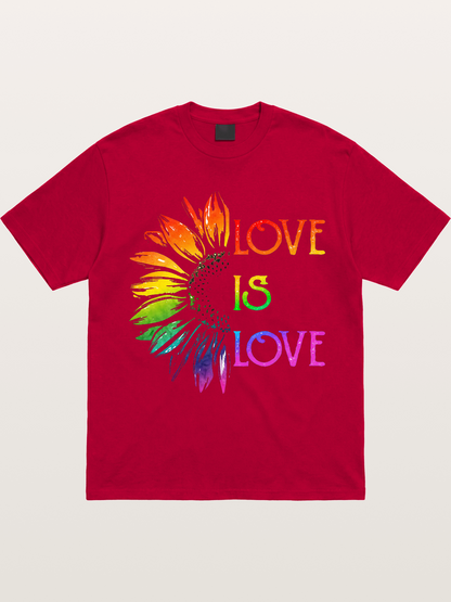Rainbow Sunflower Love Print Gildan T-shirt