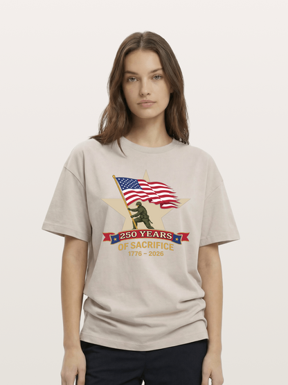 250 Years of Sacrifice Soldier Flag Cotton T-shirt