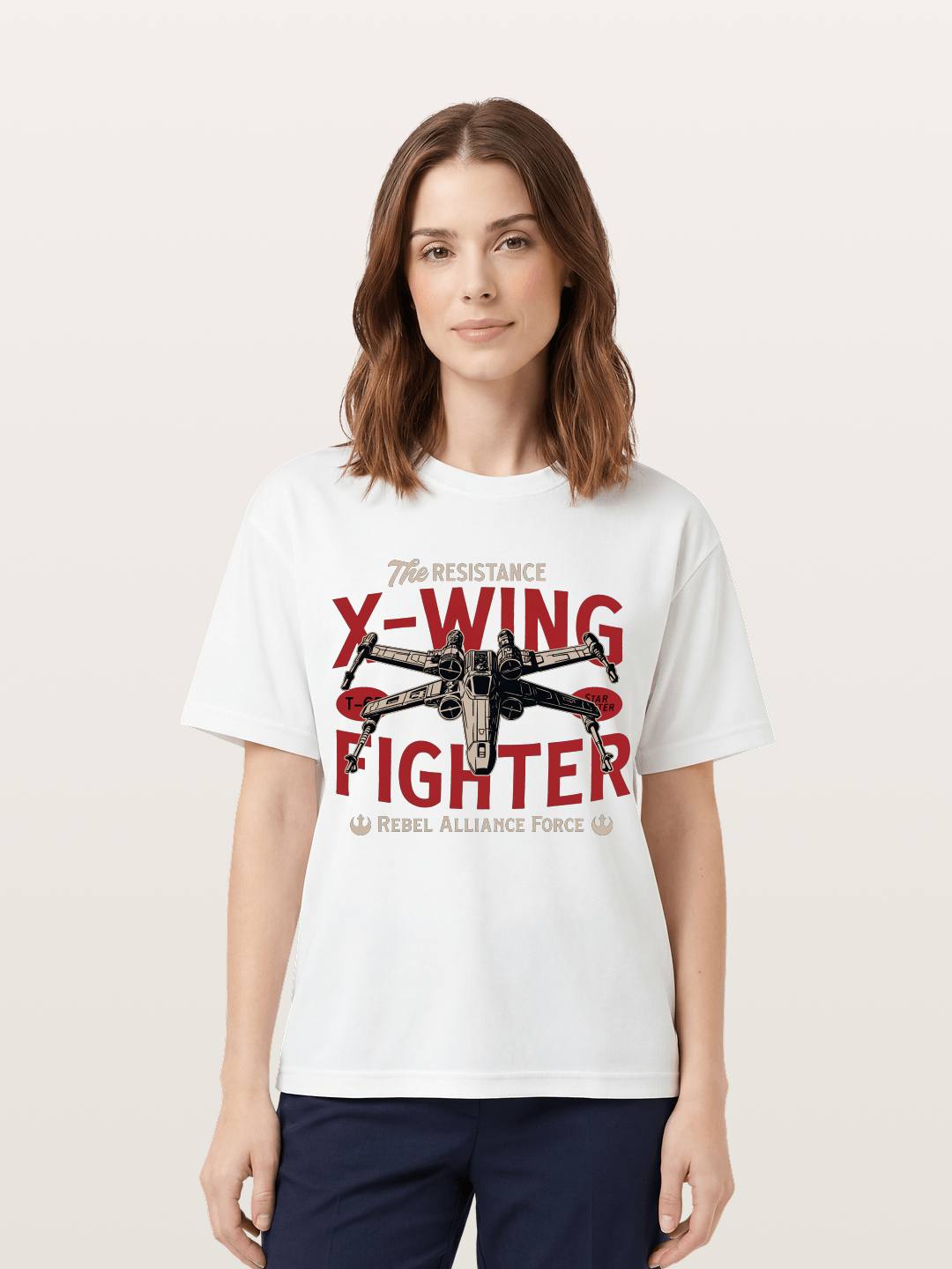 Resistance X-Wing Fighter Retro Design Cotton T-shirt
