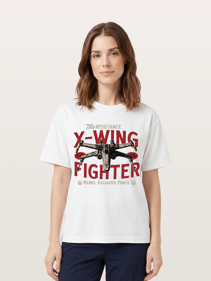 Resistance X-Wing Fighter Retro Design Cotton T-shirt
