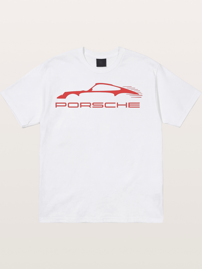Red Porsche Silhouette Art Cotton T-shirt